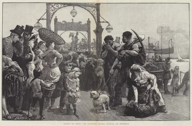 Cruzando el Mersey, el ferry de vapor entre Liverpool y Birkenhead